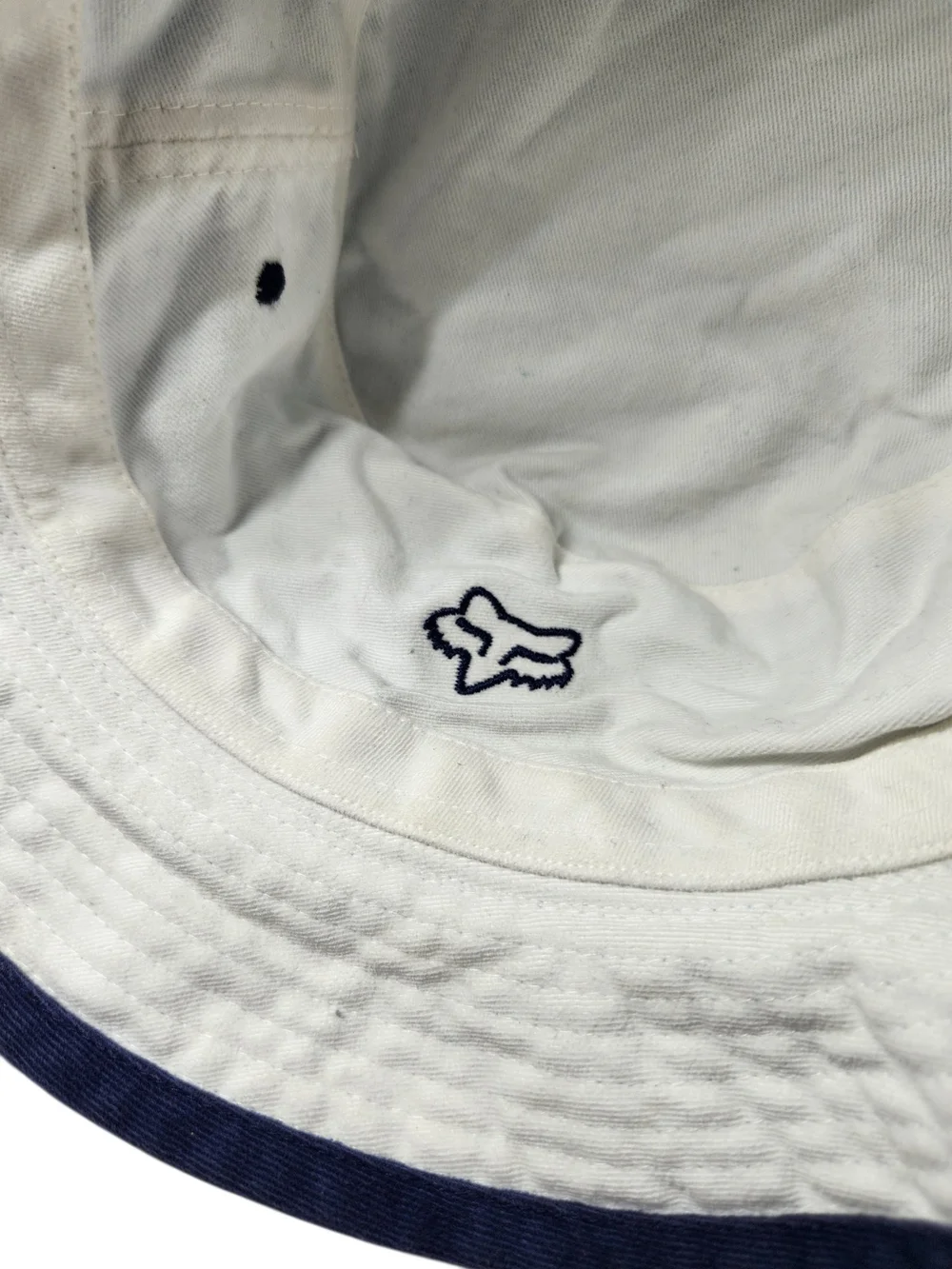 Fox Racing Light Blue Bucket Hat Navy Trim Embroidered Logo Adult Cotton OSFA
